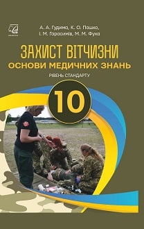 Обкладинка до підручника Захист Вітчизни (Гудима) 10 клас (основи медичних знань)